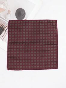 1pc Men's Vintage Cashew Flower Geometric Jacquard Pattern Pocket Square, Suitable For Formal Business Banquet Matching - Multicolor - View 10