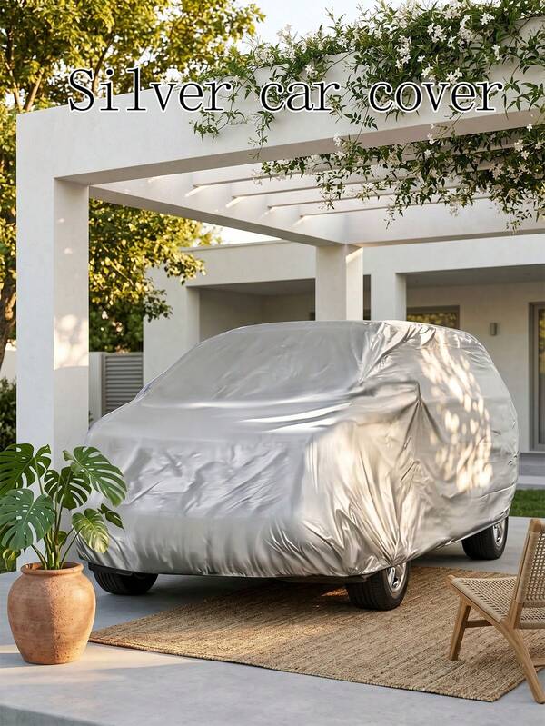 1pc All-Season Car Cover, Snowproof, Frostproof, Sunproof, Heat-Insulating Thickened Car Cover, Ultimate Protection Tool Designed For Car Owners Without Independent Garages And Long-Term Outdoor Parking. Thickened Multi-Layer Durable Material, Not Only Perfectly Resists Extreme Weather Such As Heavy Rain, Strong Wind, Ice And Snow, But Also Effectively Blocks Strong Ultraviolet Rays, Prevents Interior Aging And Paint Fading