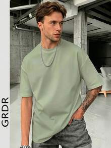 GRDR 男士时尚宽松短袖T恤 | 精致设计 | 夏季必备 | 百搭易配 | 展现您的风格 - 薄荷綠 - 查看 2