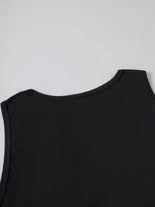 Chaleco deportivo para hombre, poliéster transpirable, diseño estampado informal; camisa de uso diario para hombre, camiseta para hombre, ropa para hombre, sudadera para hombre, sudadera. - Negro - Ver 3