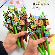 30pcs Creative Camping Leisure Ballpoint Pens, Random Patterns, Smooth Writing, Comfortable Grip, Holiday Party Gifts, Casual Beach, Student Teacher Office Staff Essential, Back To School Season, Perfect Treasure Gift For Friends - Sets - View 3