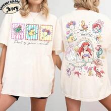Bow Watercolor  Little Flounder T-Shirt, Disney Princess Ariel Character, "Your World" T-Shirt, Disney World Tour - 1 - 查看 1