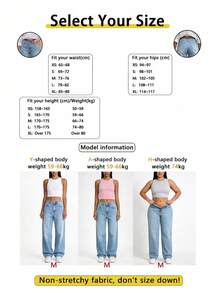 Pantalones vaqueros rectos holgados y apilados de estilo retro para mujer, casuales para primavera - Lavado ligero - Ver 6