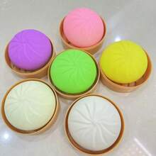 新款柔軟慢回彈餃子壓力緩解玩具附配套蒸籠，擠壓釋壓舒緩心情，適合日常玩耍與派對使用，生日及各類節日的理想禮物 - 彩色 - 查看 10