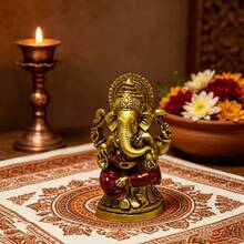 1pc Southeast Asian Resin Sculpture, Home Decor Figurine - Sweep Gold - View 19