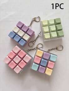 1 Set 1/4/9pcs Square Button Stress Relief Keychain, Creative Keyboard Pendant Charm, Adult Pressure Relief Key Chain, Gothic Y2K Style, Suitable For Bags And Car Keys, Birthday Party Holiday Gift, Car Interior Decoration Accessory, Includes Lanyard And ID Card Holder - Multicolor - View 2