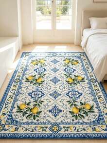 A Lemon-Print Rug, Perfect For A Fresh Summer Look. Suitable For Decorative Rugs, Bedroom Decor, Small Rugs, Home Decor, Living Room Rugs, Small Living Room Rugs, Bedroom Rugs, Living Room Home Decor, Outdoor Rugs, And Washable Rugs. - Multicolor 2 - View 3