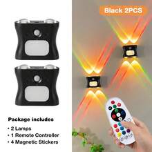 1pc/2pcs RGB Motion Sensor Wall Light, Rechargeable Magnetic Night Light, 3 Color Temperatures, Remote Control (Battery Not Included), Dimmable, Suitable For Bedroom, Hallway And Stairs - RGB Wall Light - View 15