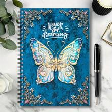1pc Butterfly Spiral Notebook - Vibrant Blue And Gold Design, 100 Pages, Suitable For Work, Study, Journaling Or As A Gift, Featuring Exquisite Butterfly Decoration - B - View 4