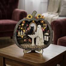 Cross-Border Halloween Healing Ghost Pumpkin Lantern Wooden Ornament Creative Bookshelf Storage Decor Holiday Gift - 1PC - View 4