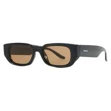 1 paire de lunettes de mode de vacances style de rue personnalisées avec monture ovale noire en PC, rivets et jambes larges vintage pour hommes - Brun - Voir 10