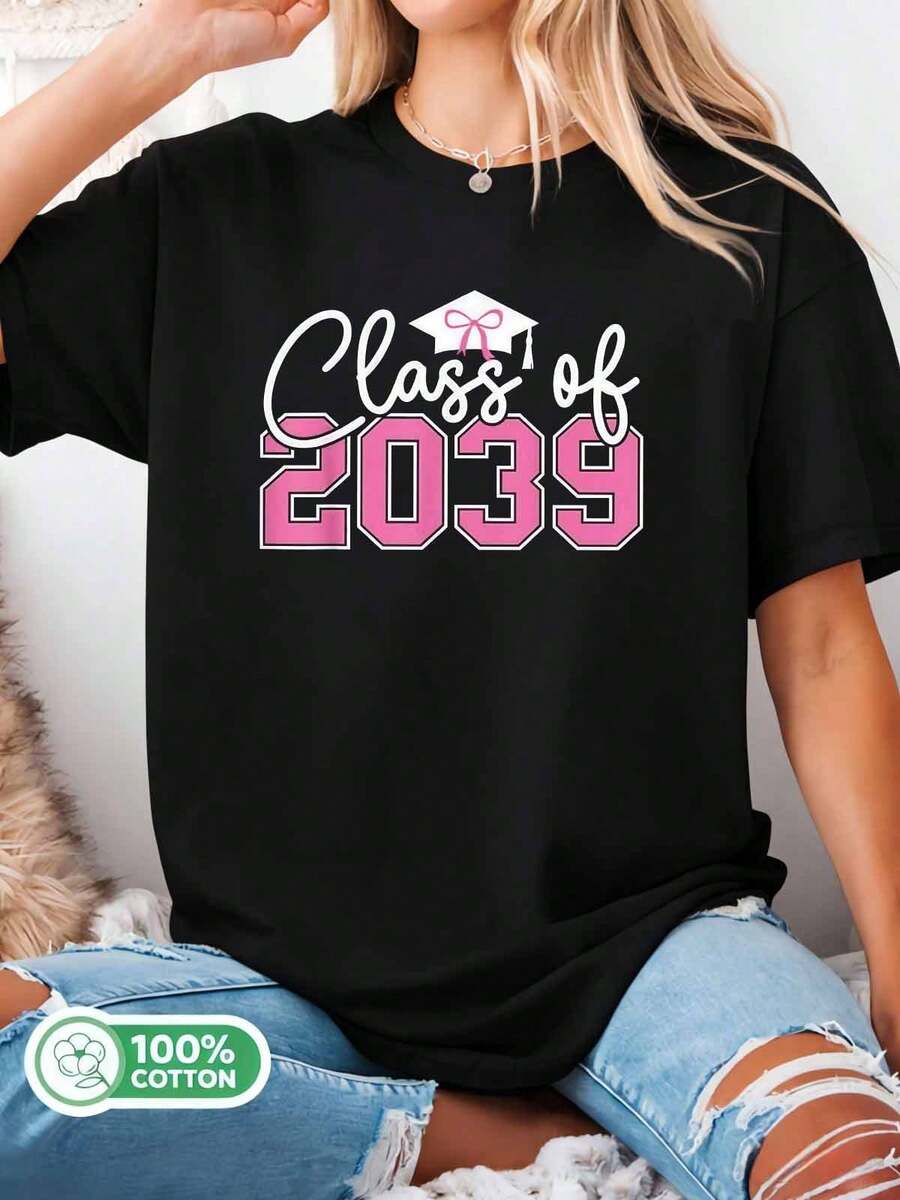 Class_of_2039_Future_Graduation_T-Shirt - 黑色 - 查看 1