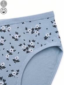 6 Pack High Waisted Cotton Briefs For Women, Soft Multipack Full Coverage Panties, Ditsy Floral Printed Ladies Daily Underpants - Multicolor - View 5