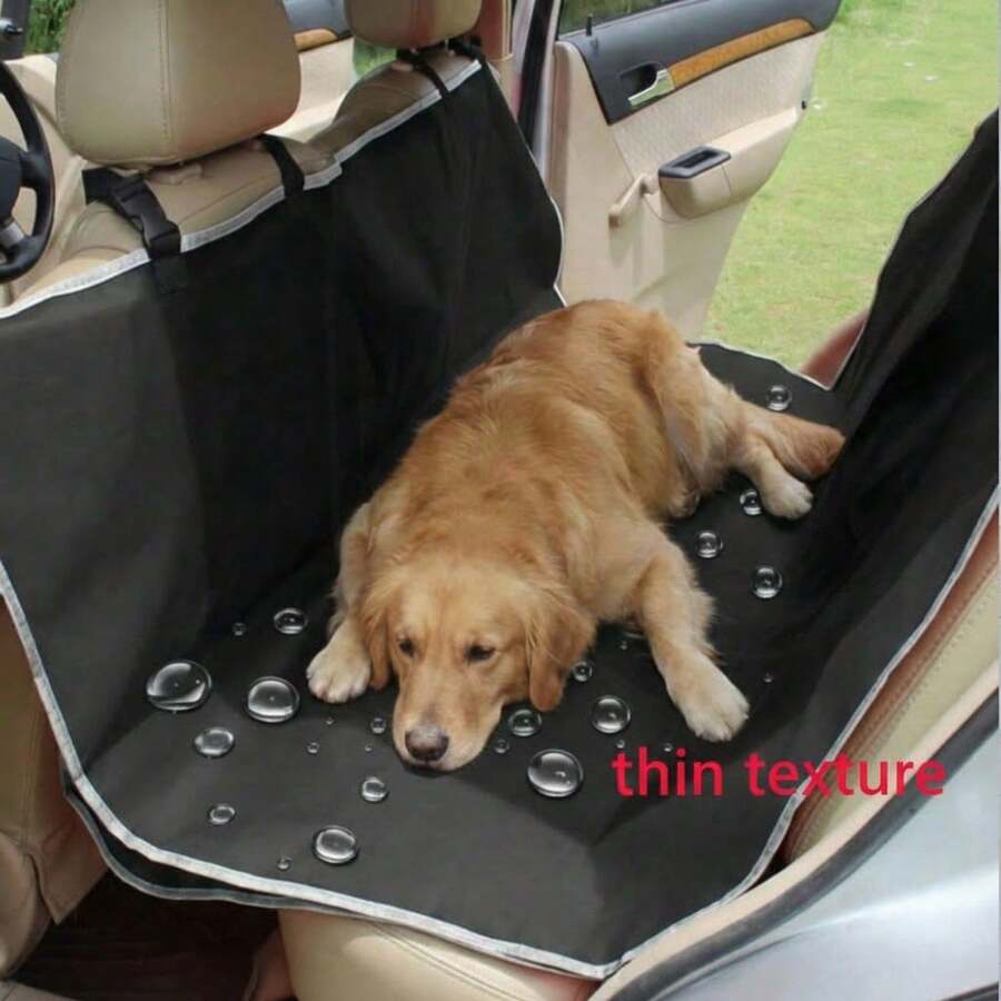 1pc Waterproof Tested Pressurized 210D Lightweight Oxford Fabric Car Pet Mat, Dirt-Resistant Waterproof Back Seat Pet Mat, Casual Comfortable Convenient Black With Colorful Edge, 1pc Pet Travel Car Waterproof Pet Mat - Multicolor - View 1