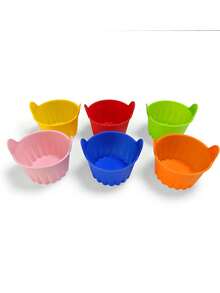 8pcs Air Fryer Baking Cups, Silicone Baking Pan, Muffin Cup Baking Cake Mold, Egg Tart Mold, Kitchen Accessories, Baking Tools, DIY Supplies - Multicolor - View 10