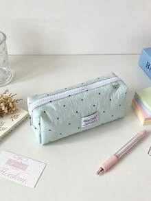 1pc Cute Polka Dot Pencil Case, Large Capacity Padded Stationery Storage Bag With Inner Mesh Pocket, High-Value Zippered Organizer, Multifunctional Makeup/Study Supplies Pouch For Girls, Back To School Gift, School Essential - Multicolor - View 7