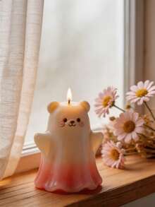 1pc Ghost Bear Silicone Mold, Candle Mold - Featuring Exquisite 3D Facial Expression Details, Soft, Durable, Easy To Clean, Suitable For Making Handmade Couple Themed Candles, Dedicated Mold For Creative Crafts, Reusable. - Ghost Bear - View 5