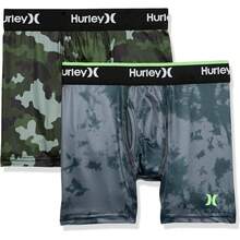Hurley Boys Classic Boxer Briefs (2-Pack)-Discontinued - Black/Green Camo - View 1