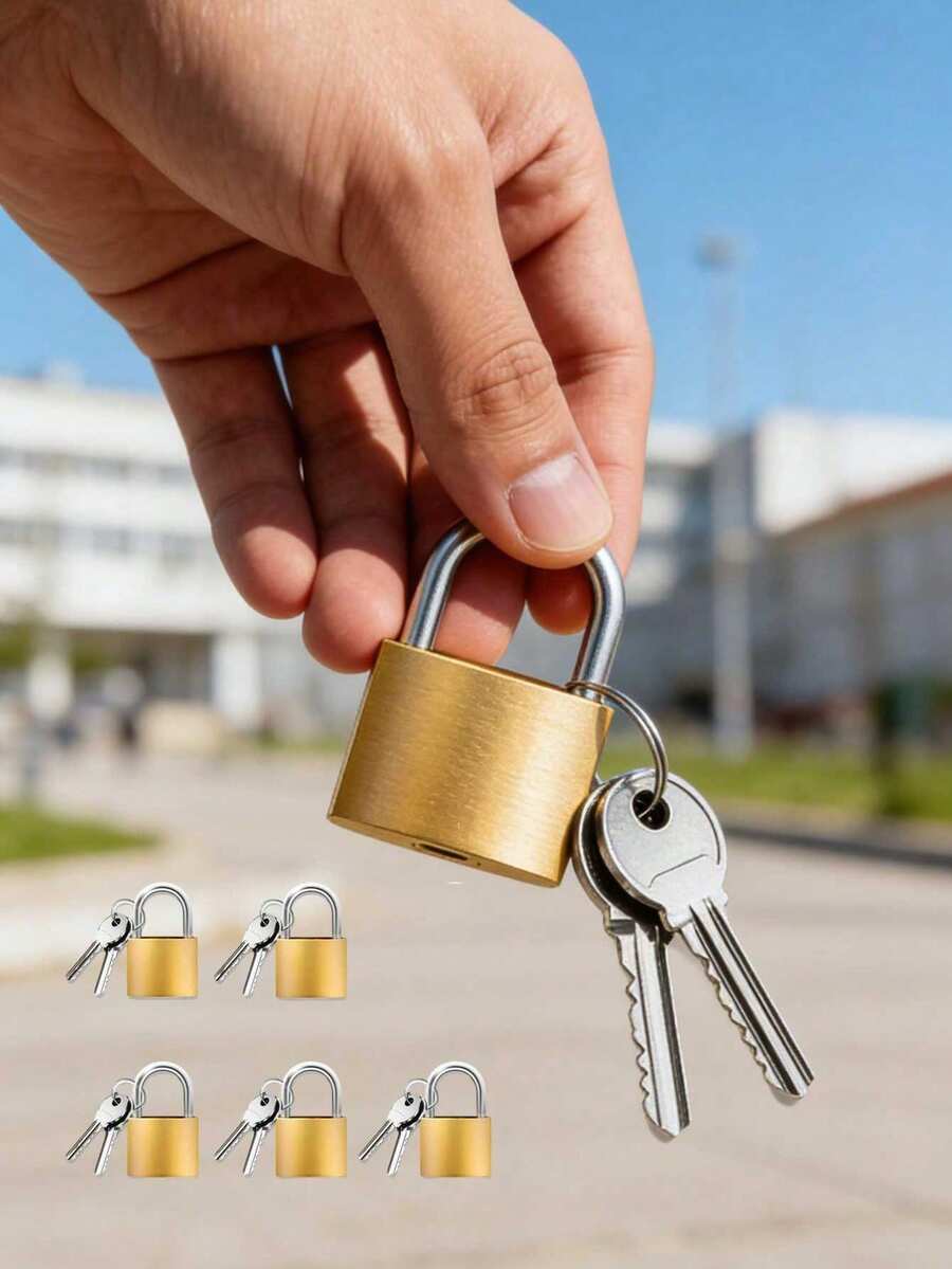 1/2/3/4/5/6個鑰匙操作行李鎖,家用小型掛鎖,防盜儲物櫃鎖,健身房儲物櫃小型掛鎖,旅行包與行李箱鑰匙金屬掛鎖,儲物櫃鎖,緊湊設計,金屬,健身房儲物櫃 - A - 查看 1