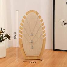 1 buah Set Stand Pajangan Perhiasan Kayu Linen, Dudukan Kalung, Tempat Anting, Rak Penyimpanan Gelang, Cocok untuk Fotografi Butik Ritel, Kombinasi yang Dapat Disesuaikan - MultiWarna - View 14