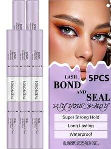 2-In-1 Eyelash Adhesive And Sealer, Suitable For Eyelash Clusters, 72-Hour Super Strong Hold, Long-Lasting And Non-Irritating, Suitable For Home DIY (Black Adhesive And Sealer, 10ml) - Dusty Purple - View 10