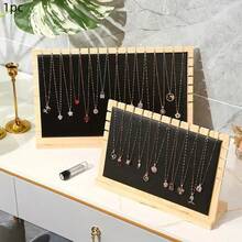 1 support d'affichage de pendentif de collier en bois amovible, présentoir à bijoux, support robuste, accessoire d'exposition, affichage et rangement, convient pour des occasions comme Noël, peut être utilisé dans les chambres, les salles de maquillage, les comptoirs à bijoux et en toute saison. - Support collier plaque support - Voir 9