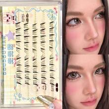 DOUDOUTIAN 50 Clusters Manga Lower False Eyelashes, Natural Lightweight Comic Style Lashes, Reusable Soft Lashes For Daily & Cosplay Makeup - View 3