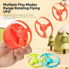 3-in-1 Spaß Gyroskop Flugscheibe Abschussgerät, Dinosaurier Ei Gyro, Kinder Flugspielzeug, UFO Outdoor Sport Propeller Dreh Gyro Spielzeug, Kinder Geschenk, Pädagogisches Wissenschaftsspielzeug Interaktives Spiel - Verschiedenfarbig - Übersicht 5