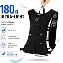 Running Backpack, Sports Backpack, Lightweight Adjustable Jogging Vest With Phone Pocket, Marathon Running Vest With Pockets, Unisex (Backpack Only) - Black - View 4