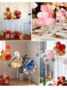 2 Sets Adjustable Desktop Balloon Column Stand Set With Self-Adhesive Stable Base, Reusable Desktop Balloon Rack DIY Party Accessories, Suitable For Birthday, Wedding, Bachelor Party, Graduation Ceremony, Holiday Table Decoration - A - View 5