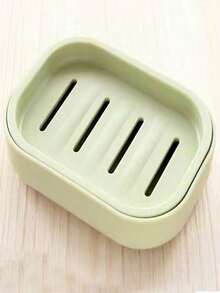 1pc Minimalist Dual Compartment Soap Dish With Efficient Drainage Holes For Quick Water Drainage And Anti-Water Accumulation - Solid Color - View 11