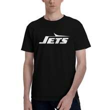 New York Jets Men's T-Shirt, Soft And Stretchy Cotton, Round Neck, Comfortable Slim Fit, Breathable And Durable, Basic For Everyday Wear, Office Or Casual Outings - 黑色 - 查看 4