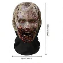 Topeng Wajah Penuh Jaring Bernapas Hantu Berdarah, Aksesori Kostum Pesta Halloween - Beraneka warna - View 6