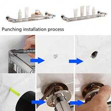 Bathroom organizer and storage racks Bathroom storage in shower storage adjustable shower shelf rust proof shower caddy Bathroom organisers storage - Blanco - Ver 9
