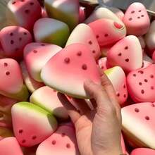 1pc Mini Triangular Watermelon Slice Squishy Toy, Wet-Feel Super Soft Slow Rebound Squeeze Stress Relief Toy, Cute Fruit Pressure Release Venting Toy, Suitable For Children 3 Years Old And Above And Adults, Desktop Decoration Gift - Multicolor - View 2