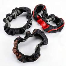 PU Leather Car Steering Wheel Cover, Wear-Resistant & Anti-Slip, Elastic Band Without Inner Ring Design, Carbon Fiber Texture Splicing, Fits 14-15inch, Suitable For Sedan, Pickup, SUV, Minivan, Etc. - Multicolor - View 9