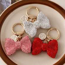 Fashion Crystal Bow Keychain, Cute Bow Keychain, Car Key Chain, Shiny Full Rhinestone, Handbag Pendant, Key Ring, Women's Gift - Multicolor - View 5