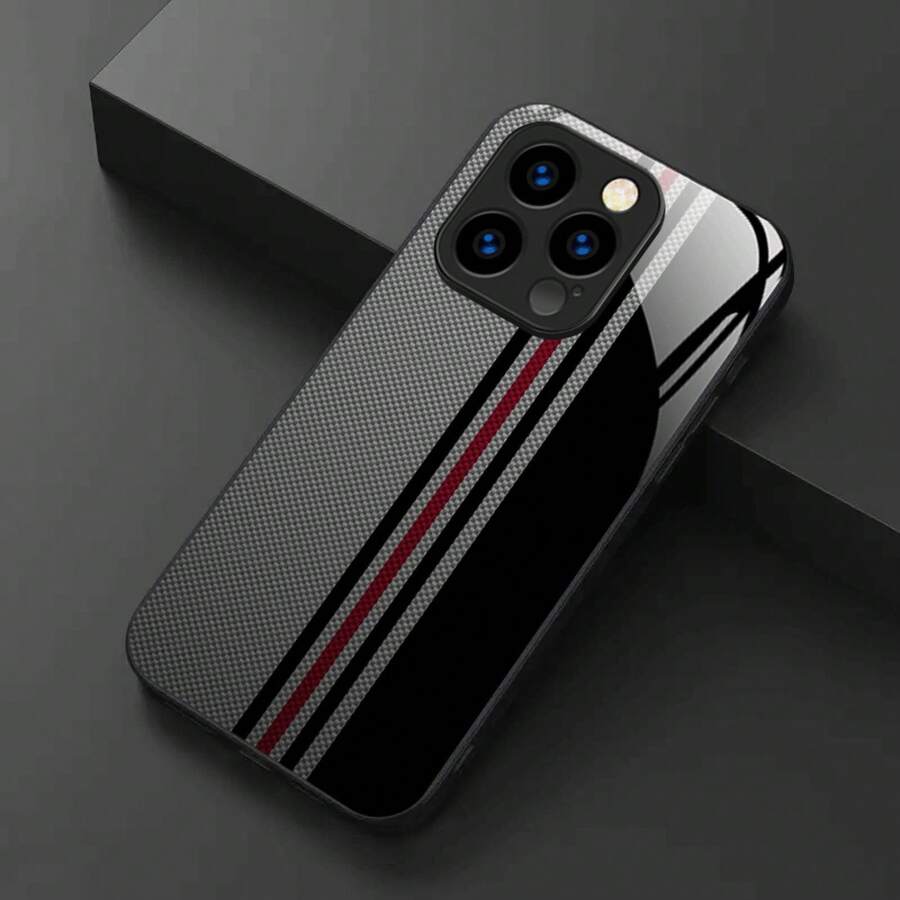24h Versand aus DE/FR/ES – Business-Textur Schwarz-Grau Streifenmuster Gehärtetes Glas Schwarze Basis Kreative Mode Einfach Hohes Erscheinungsbild Business Mädchen Schutzhülle Stoßfest Stoßabsorbierend Für IPhone 17 16 15 14 13 12 11 Pro Pro Max Plus & Galaxy S21 S22 S23 S24 S25 S26 Ultra, Geburtstagsgeschenk Für Business Frauen Mädchen Business Stil Liebhaber Streifenmuster Liebhaber Minimalistischer Stil Liebhaber - 1 Stück Bildfarbe - Übersicht 1