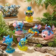 Figura de la serie de carnaval de verano de Disney Stitch de MINISO, figurita coleccionable de PVC, decoración de escritorio del hogar y adorno de jardín, regalo perfecto para fans y amigos en cumpleaños, Navidad, Halloween - A - Ver 3