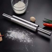 Heavy Duty Stainless Steel Rolling Pin - Non-Slip Grip, Round End Design For Baking, Suitable For Pastries, Cookies, Pasta - Commercial And Home Kitchen Use - Easy To Clean And Rust-Resistant - Great For Christmas, Halloween, Thanksgiving, Easter And Other Holidays - Ideal Gift For Home Baking Enthusiasts, Stylish Cylindrical Design, Durable Kitchen Tool, Pasta Rolling, Cookie Baking, Professional Grade Roller, Cylindrical Design, Rust-Resistant Material, Baking Roller, Pastry Rolling Pin, Baking Enthusiasts - Multicolor - View 1