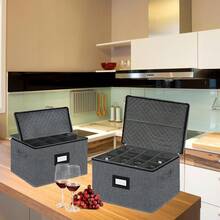 Boîtes de rangement pour verres à pied - Gris foncé 2 pièces - Voir 3