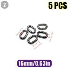 HSDOUBLE 5pcs Oval Metal Spring Hook Keychains, Suitable For Keyring Lanyards, Pet Collar Buckles, Wallet Keyring Replacement Parts - 5pcs - View 20