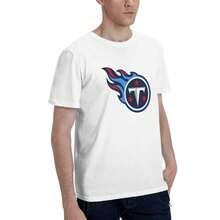 Tenn-Essee-Titans Men's T-Shirt, Soft And Stretchy Cotton, Round Neck, Comfortable Slim Fit, Breathable And Durable, Basic For Everyday Wear, Office Or Casual Outings - 白色 - 查看 5