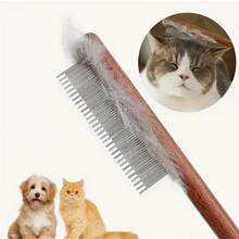1/3PCS Comfortable Wooden Handle Brushes For Cats And Dogs - Stainless Steel Teeth, Suitable For Long And Short Hair, Pet Grooming Tools, Stainless Steel Brushes, Wooden Handle Grooming Tools - View 3
