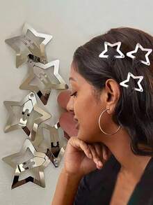 10 pièces/40 pièces/100 pièces Pinces à cheveux étoile à cinq branches Y2K, mignonnes pinces BB étoile or+argent aléatoires, convient aux filles et aux femmes pour un usage quotidien et décontracté, pour fixer les cheveux lâchés et les queues de cheval - Multicolore - Voir 7