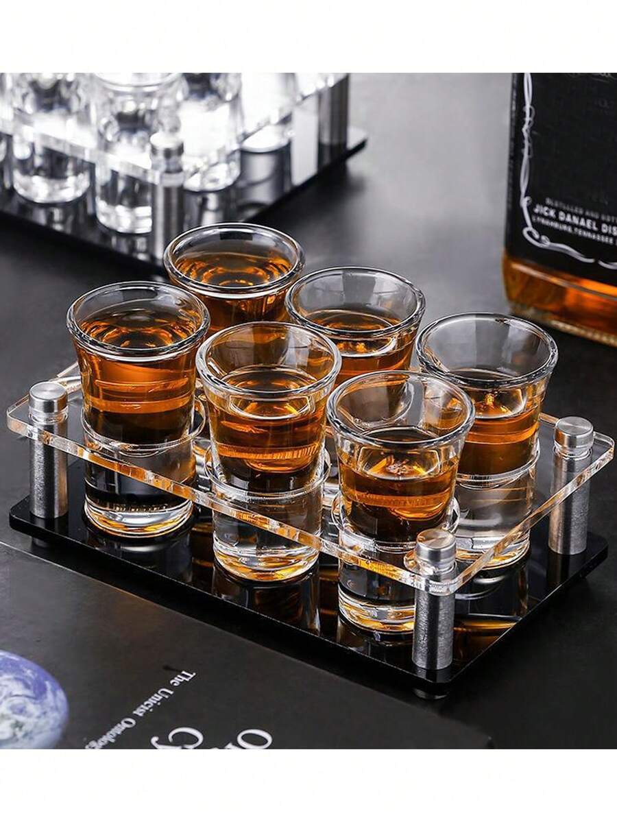 Acrylic Bracket Agave 6/12/24 Holes Glass Holder, Transparency Tray, Wine Glass Shot Glass Storage Rack, Bar Whiskey Glass Base, Suitable For Party Bar Club Family Gathering Collection - View 1