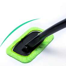5pcs 1 Handle + 4 Replacement Cloths, Windshield Cleaning Tool, Reusable Cloth Pads, Car Interior Window Cleaning Stick, Car Wiper Brush, For Cleaning Dust And Stains - 5pcs - View 5