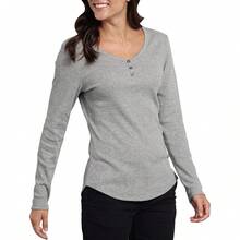 Dickies Women's Long-Sleeve 3-Button Henley Shirt Variant 1 - 石墨單染料 - 查看 3