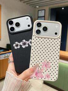 3件/組 百合花荔枝紋理防滑防水防震手機殼組，保護殼，花卉手機殼，白色/黑色/粉色 3色人造皮革紋理保護殼，圓點與花卉印花美學設計，熱帶朱槿防震手機殼，適合日常使用，也是生日、週年紀念和女孩的絕佳禮物，兼容 手機殼和 Galaxy 手機殼，適用於 17/17 Pro/17 Pro Max 和 Galaxy S24 Ultra/S25 Ultra/S26 Ultra，手機殼，手機配件，快速發貨 - 彩色 - 查看 4