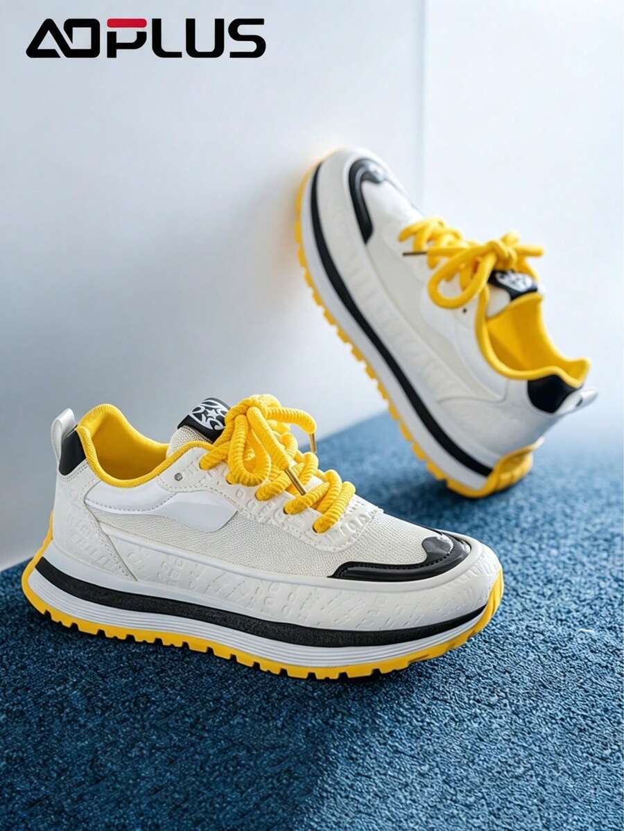 AoPlus Retro Outdoor Sports Shoes With Comfortable Breathable Memory System, Molded PU Cushioning Base, Inheriting Classic Design Aesthetics - 黃色 - 查看 1